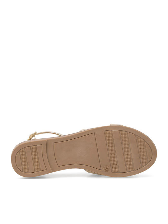 Flache Sandalen für Damen in Gold Farbe