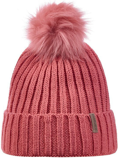 Pom Pom Beanie Unisex Beanie Gestrickt in Rosa Farbe