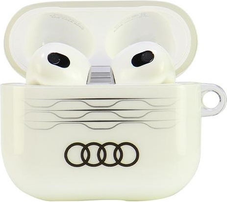 Audi Iml Geometric Pattern Husă în culoarea Alb pentru Apple AirPods 3