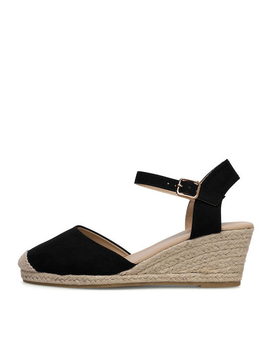 Damenplattformen im Espadrilles-Stil Schwarz