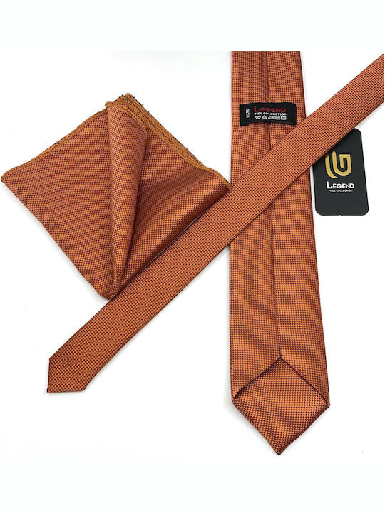Legend Accessories Synthetic Men's Tie Set Printed Orange