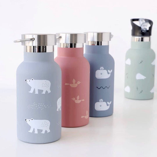 Fresk Kids Water Bottle Thermos Stainless Steel with Straw Hedgehog 350ml