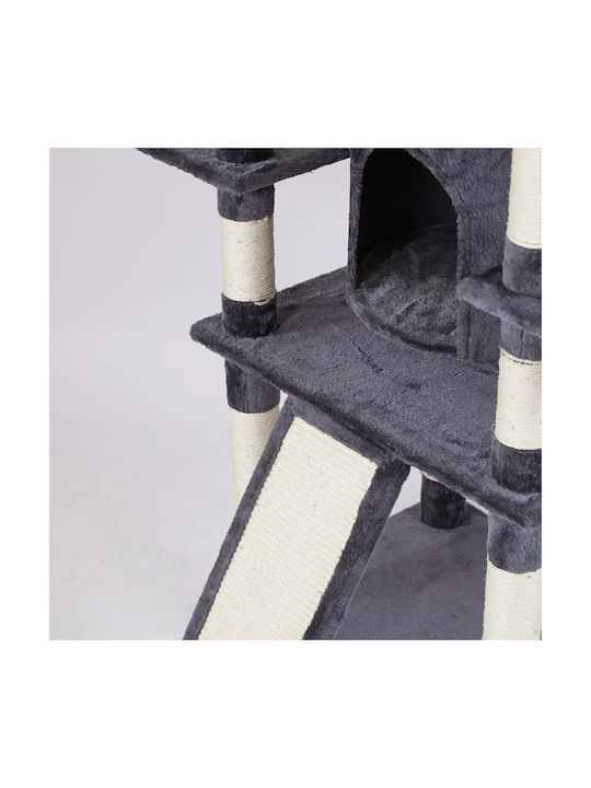 Stâlp pentru zgâriat pisici Copaci pentru pisici Gri 6 niveluri 60x50x170cm
