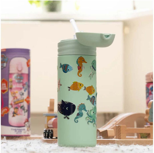Izy Bottles Kids Water Bottle Thermos Stainless Steel with Screw Cap Non Spill Green 350ml