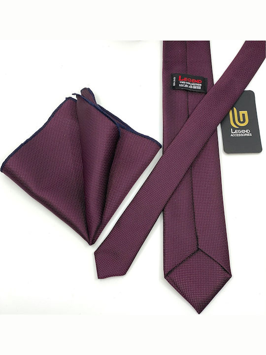 Legend Accessories Комплект Мъжки Кравати Синтетичен Монохромен Purple Bordeaux