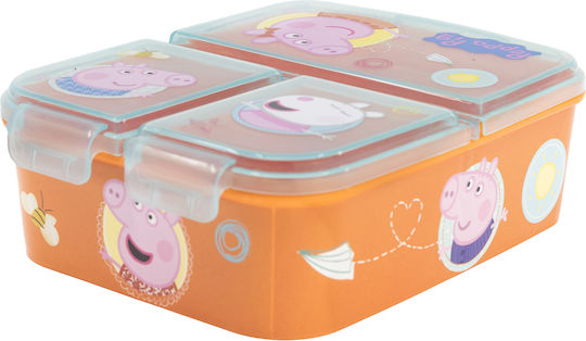 Stor Plastik Kinder Lebensmittelbehälter Peppa Schwein Orange 19.5 x 16.5 x 6.7cm
