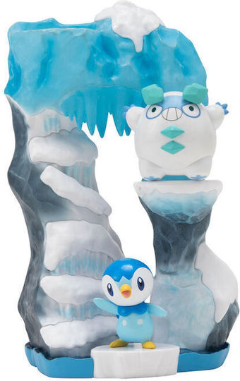 Jazwares Pokemon Piplup and Galarian Darumaka Wave 2 Snowy Glacier Collectible Figure 15cm