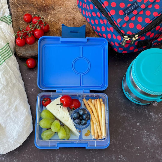 Yumbox Πλαστικό Παιδικό Δοχείο Φαγητού Δεινόσαυροι 0.24lt Μπλε 17 x 13 x 5εκ.