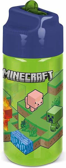 Stor Παιδικό Παγούρι Minecraft Πλαστικό με Καλαμάκι Πράσινο 430ml