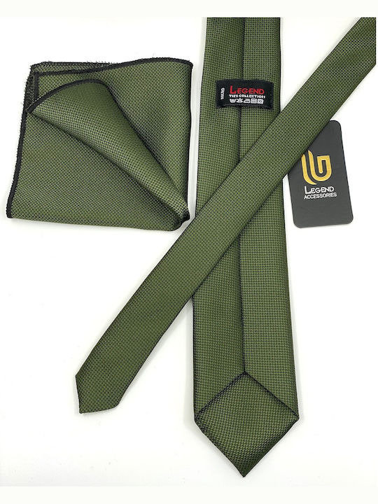 Legend Accessories Synthetic Men's Tie Set Monochrome Green