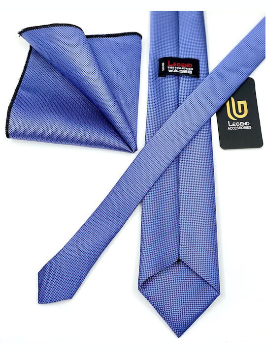 Legend Accessories Men's Tie Set Synthetic Monochrome Blue Iris