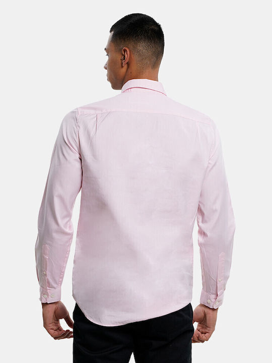 Lacoste Βαμβακερό Πουκάμισο Ροζ