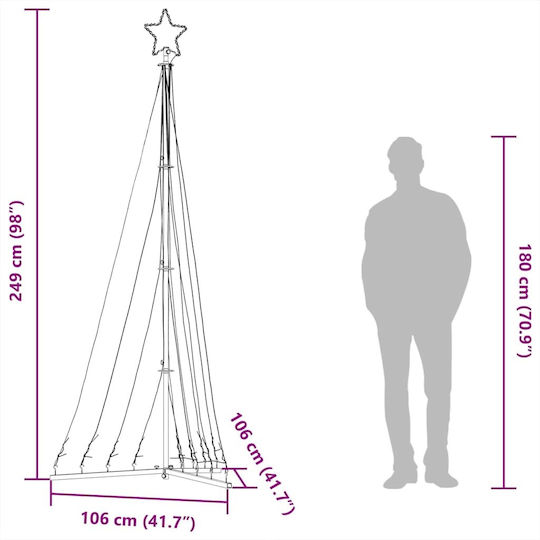 Beleuchtet Weihnachtsdekoration Baum 250cm Für den Außenbereich Elektrisch