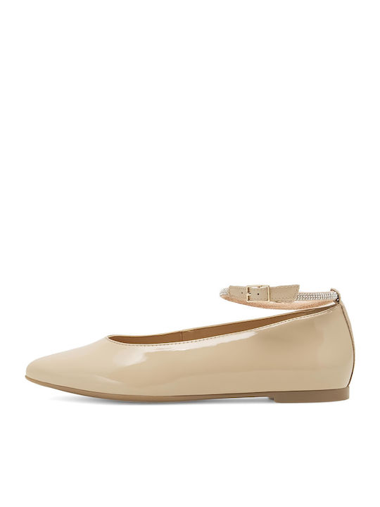 Damen Ballerinas in Beige Farbe
