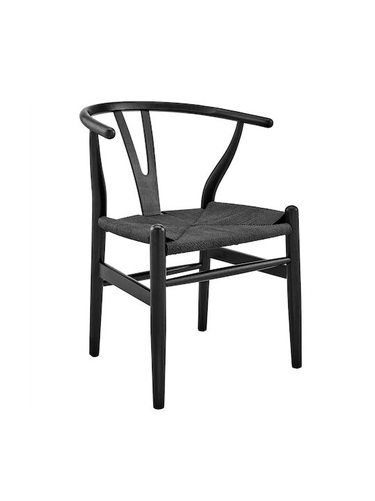 Dione Dining Room Wooden Chair Black Velvet-Black Metal 49x42x78cm