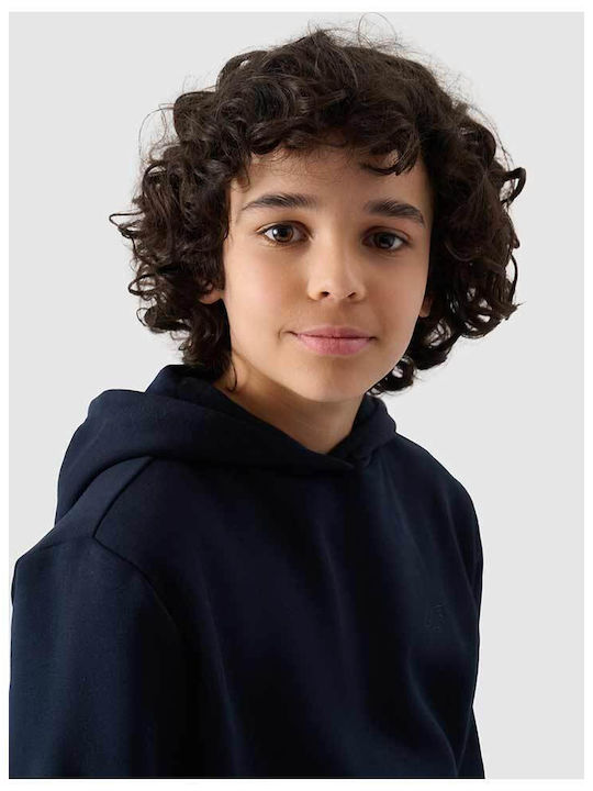 Kinder-Sweatshirt mit Kapuze und Taschen Blau