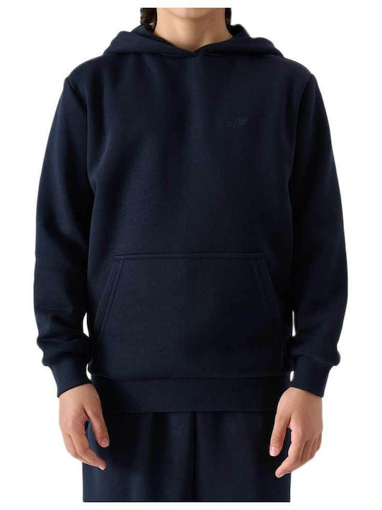 Kinder-Sweatshirt mit Kapuze und Taschen Blau