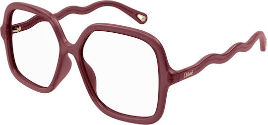 Chloe Plastic Eyeglass Frame Burgundy CH0091O 004