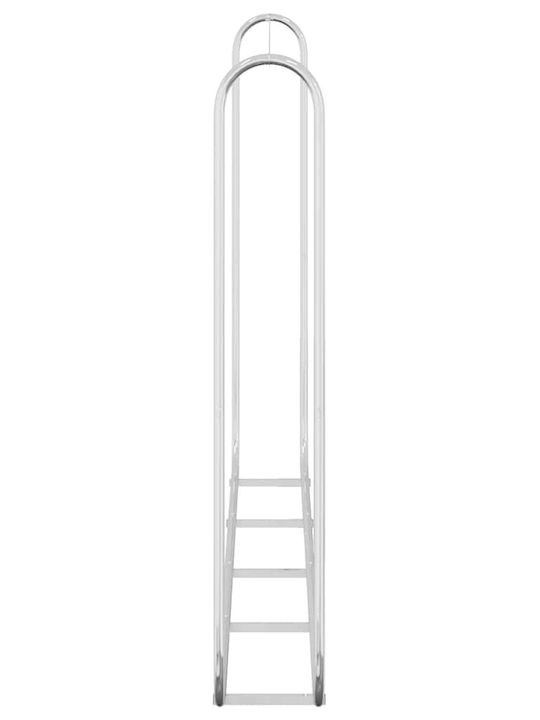 vidaXL Inox Shelf Wood Storage 250x25x150cm Silver