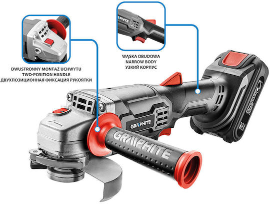 Graphite 58GE130 Grinder 125mm Battery 18V Solo