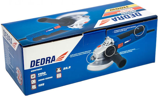 Dedra Ъглошлайф 125мм Електрически 1100W с Регулиране на Оборотите