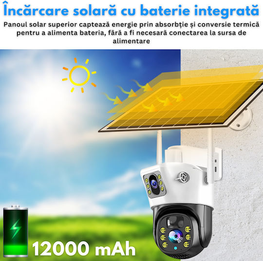 IP Überwachungskamera Wi-Fi Full HD+ 4MP Wasserdicht Batteriebetrieben mit Zwei-Wege-Kommunikation