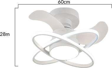 Powertech Deckenventilator 28cm mit Leuchte Weiß
