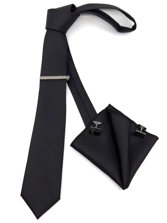 Legend Accessories Σετ Ανδρικής Γραβάτας Συνθετική Μονόχρωμη σε Μαύρο Χρώμα Legend Accessories Σετ Ανδρικής Γραβάτας Συνθετική Μονόχρωμη σε Μαύρο Χρώμα