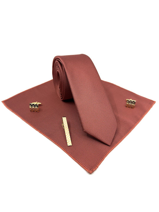 Legend Accessories Men's Tie Set Synthetic Monochrome In Burgundy Colour