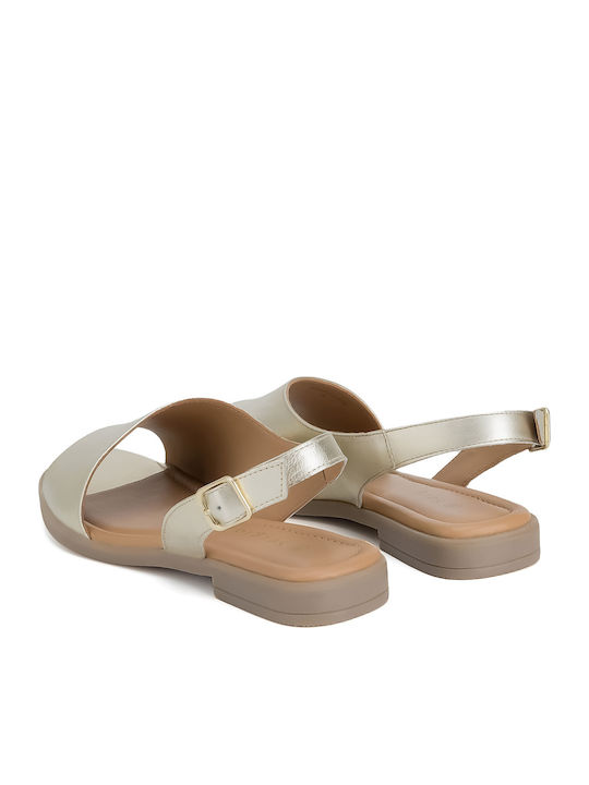 Flache Sandalen für Damen in Gold Farbe