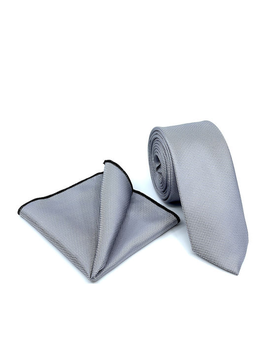 Legend Accessories Men's Tie Set Synthetic Monochrome in Gray Color