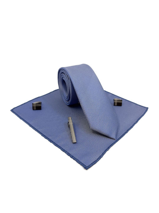 Legend Accessories Set de Cravată pentru Bărbați Sintetic Monocromie în Culorea Albastru