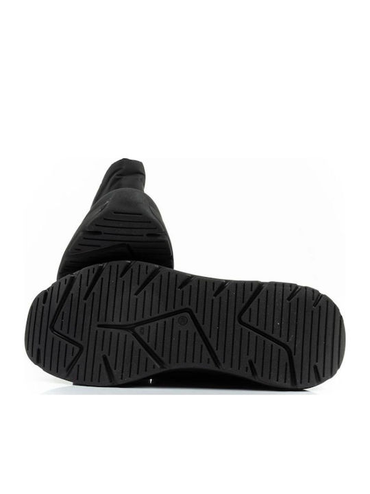 Leder Stiefeletten Damen mit Pelz Schwarz
