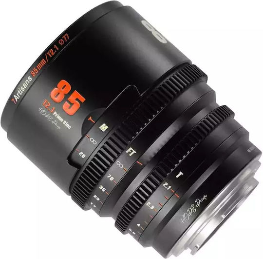 7artisans Crop Camera Lens Photoelectric 85mm T2.1 Hope S35 Cine Fixed for Canon RF Mount Black