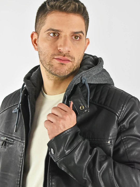 Synthetic Leather Black Jacket