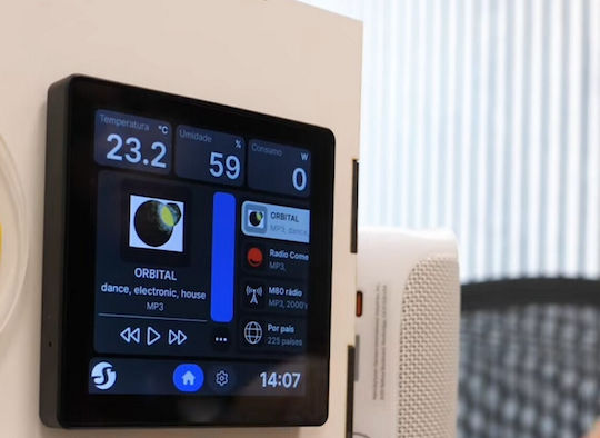 Shelly Wanddisplay Smart Wi-Fi/BT Schwarz & Blau H&T Schwarz