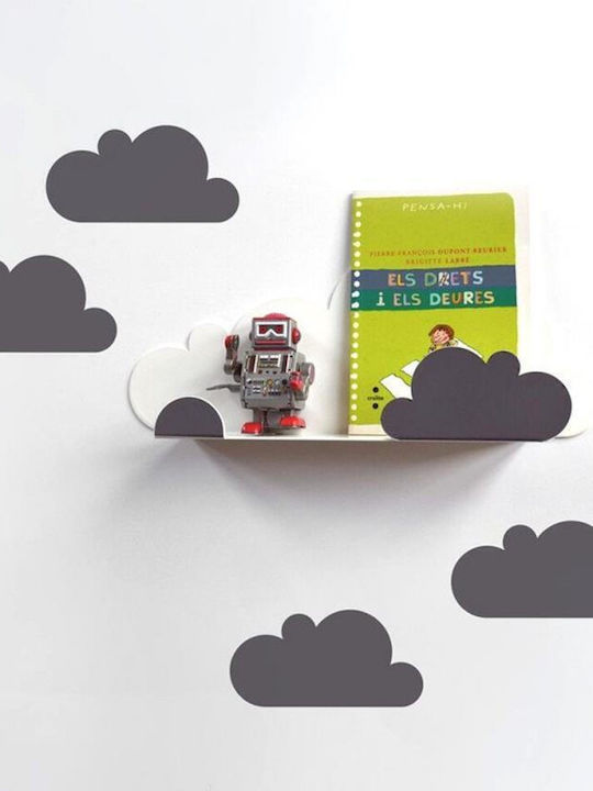 Cloud Wall Shelf & Grey Cloud Stickers Tresxics