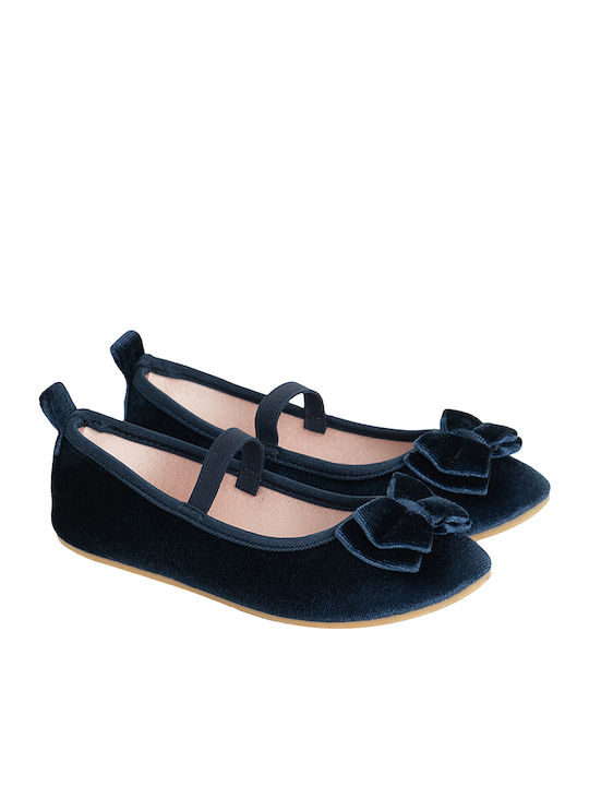 Kids Ballerinas with Elastic Strap Blue