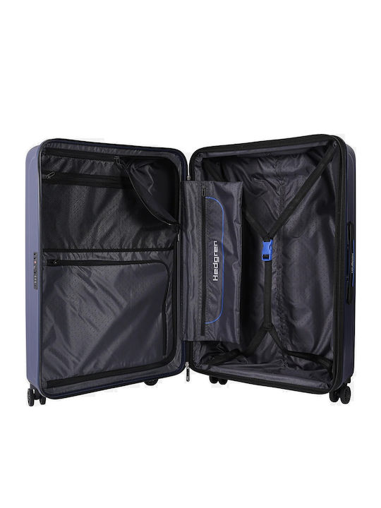 Hedgren Medium Hard Travel Suitcase Peacot Blue with 4 Wheels Height 65cm