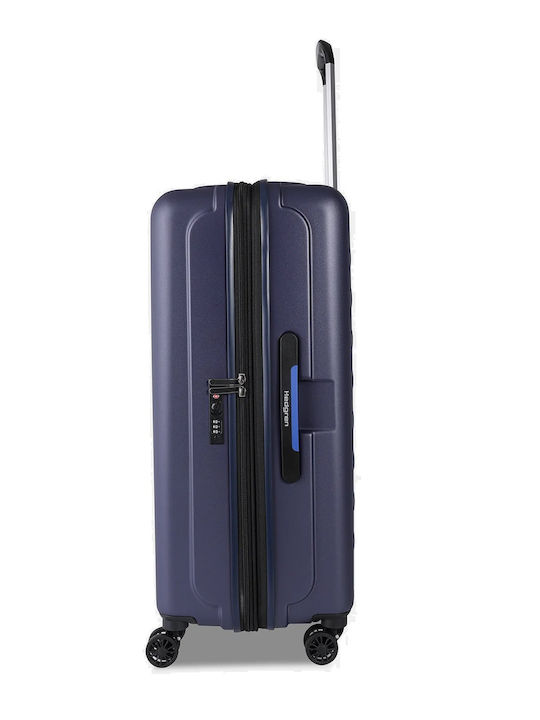 Hedgren Medium Hard Travel Suitcase Peacot Blue with 4 Wheels Height 65cm