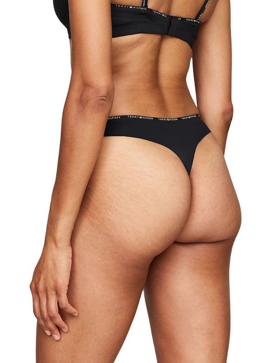 Tommy Hilfiger Tonal Logo Thong Μαύρο