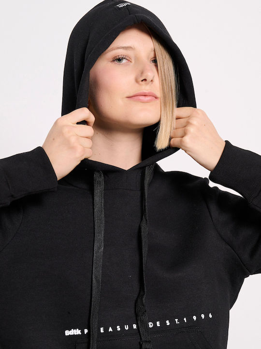 Damen Sweatshirt Kapuzen Schwarz