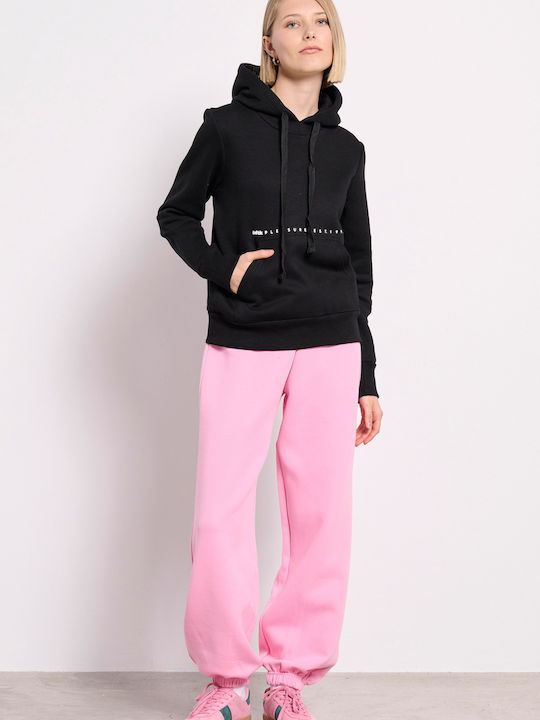 Damen Sweatshirt Kapuzen Schwarz