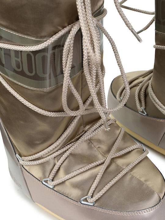 Snow Boots with Rubber / Laces Icon Glance Gold