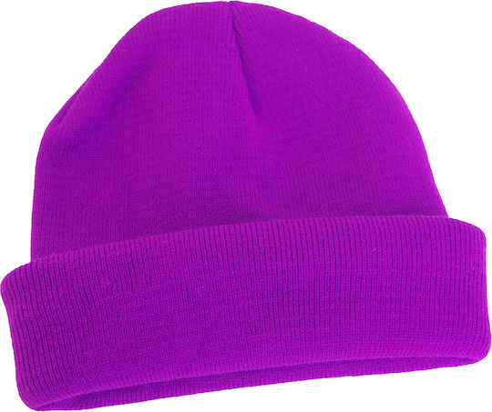 Beanie Unisex Σκούφος Πλεκτός σε Μωβ χρώμα