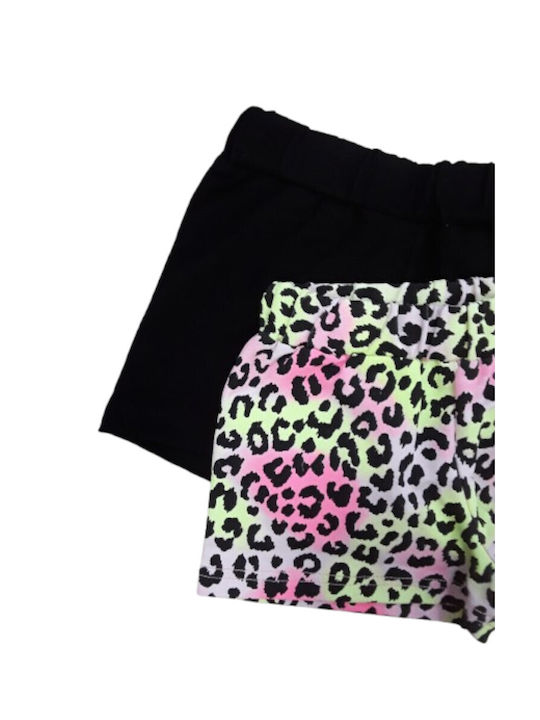 Joyce Kids Shorts/Bermuda Fabric Leopard Lime Black 2pcs