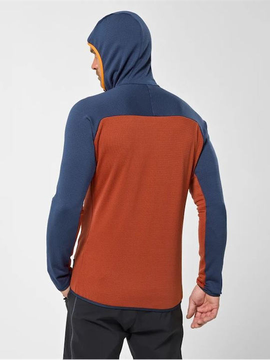 Cardigan Fleece pentru Bărbați cu Glugă Rust - Saphir