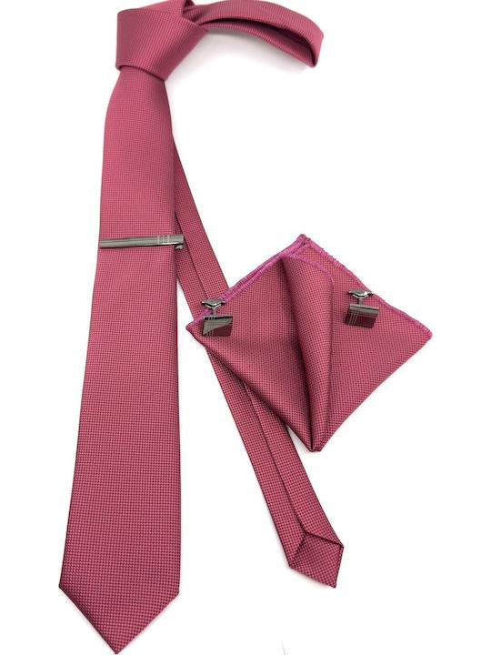 Legend Accessories Men's Tie Set Printed in Red Color