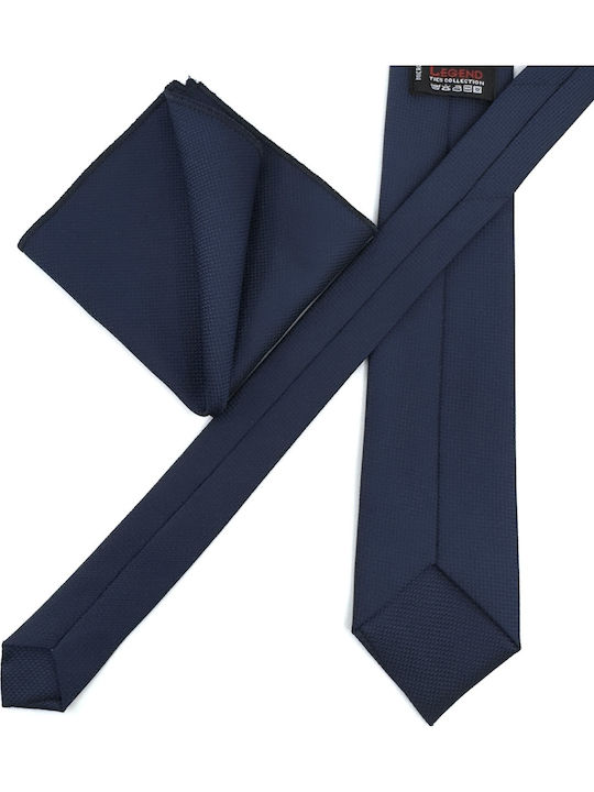 Legend Accessories Synthetic Men's Tie Set Monochrome Navy Blue