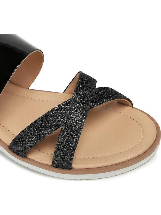 Flache Sandalen für Damen in Schwarz Farbe
